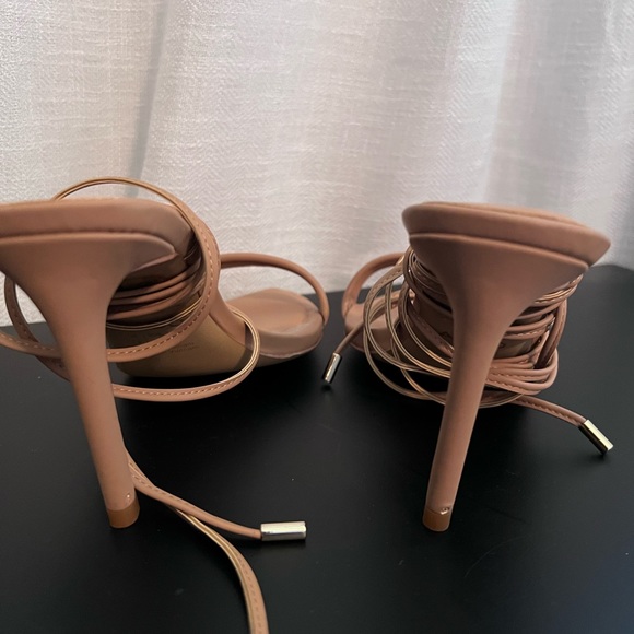 Aldo Nude Lace Up Heels - Picture 6 of 7